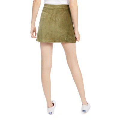Shop Rewash Juniors 4 What It's Worth Womens Corduroy Button Front Mini Skirt In Green