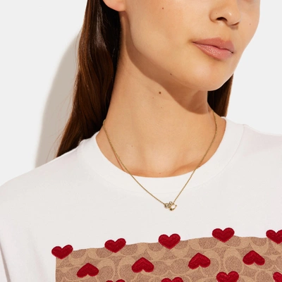 Coach Outlet Signature Crystal Cluster Necklace In Gold