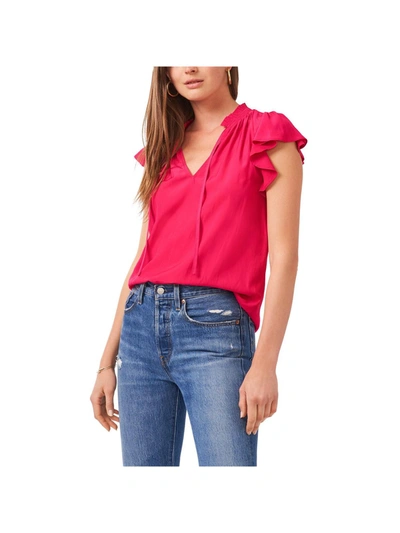 Shop 1.state Womens V Neck Cap Sleeve Blouse In Pink