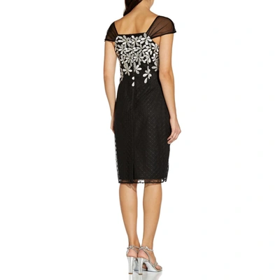 Shop Adrianna Papell Womens Embroidered Floral Cocktail And Party Dress In Black