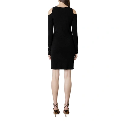 Shop Velvet By Graham & Spencer Womens Cold Shoulder Knit Mini Dress In Black
