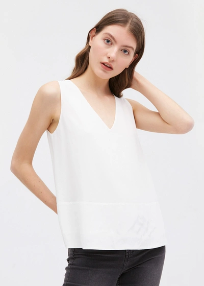 Shop Lilysilk V Neck Sleeveless Silk Camisoles Natural In White