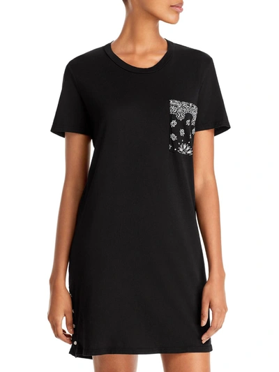 Shop Michael Lauren Womens Side-buttons Pocket Shirtdress In Black