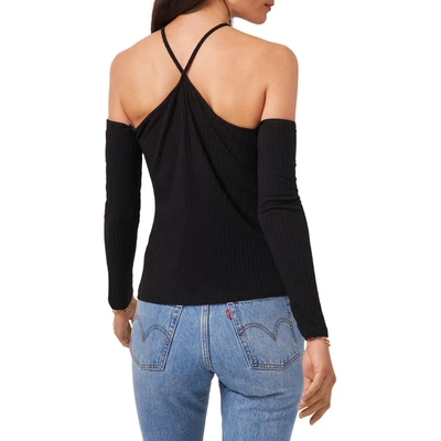 Shop 1.state Womens Ribbed Cold Shoulder Pullover Top In Black