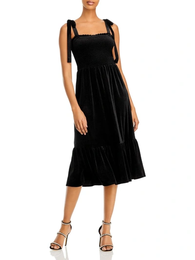 Shop Lucy Paris Womens Tie Shoulder Calf Midi Dress In Black