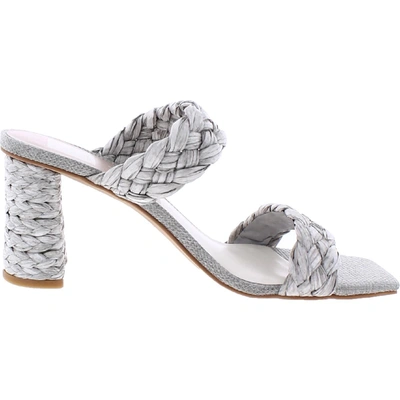 Shop Dolce Vita Paily Raffia Womens Open Toe Slip On Heels In Silver