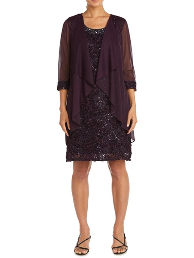 Shop R & M Richards Womens 2c Embellished Sheath Dress In Purple