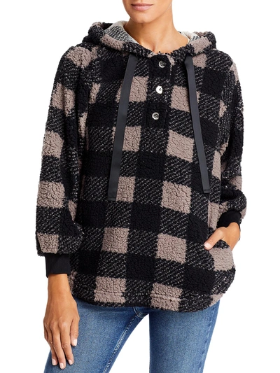Shop Adrienne Vittadini Womens Sherpa Hoodie Sweatshirt In Grey