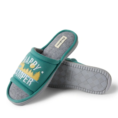 Shop Dearfoams Mens Men's Lennox Sweatshirt Camp Slide Slipper In Green