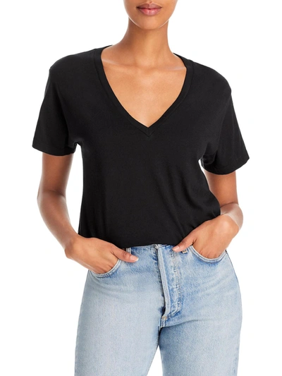 Shop Agolde Thea Womens Casual V-neck T-shirt In Black