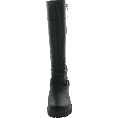 Shop Soul Naturalizer Next Womens Faux Leather Distressed Knee-high Boots In Black