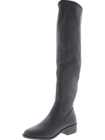 Shop Steve Madden Sadie Womens Faux Leather Tall Over-the-knee Boots In Grey
