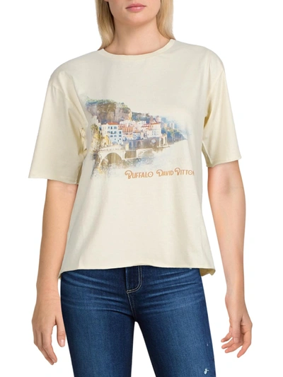 Shop Buffalo David Bitton Del Ray Womens Graphic Short Sleeves T-shirt In Beige