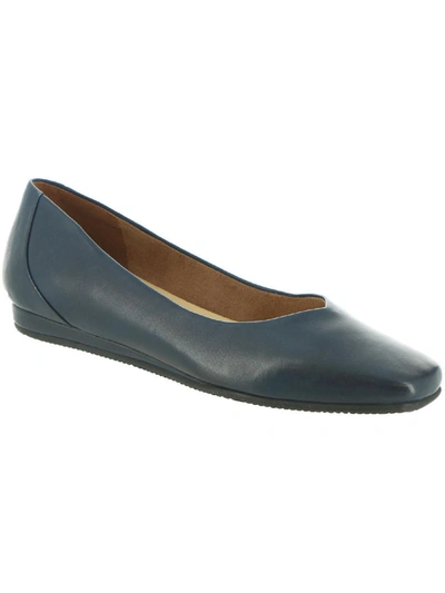 Shop Softwalk Vellore Womens Leather Comfort Insole Flats In Blue