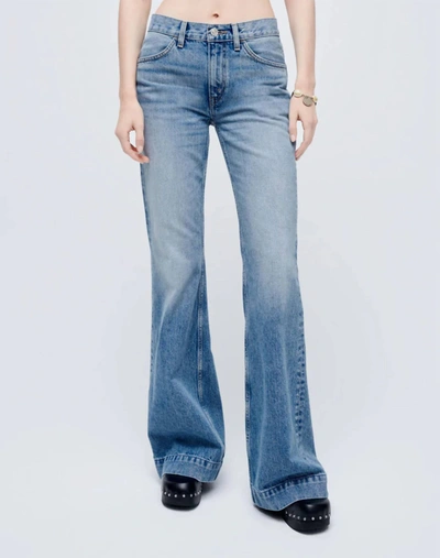 Shop Re/done 70s Low Rise Bell Bottom Jean In Lake Blue