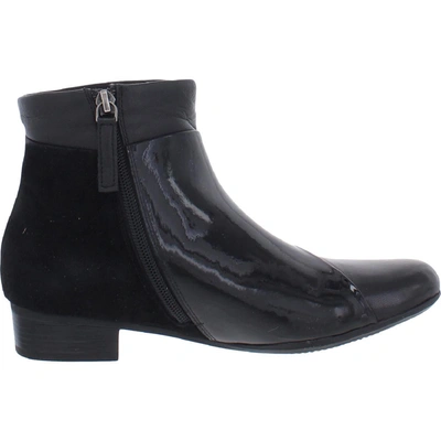 Shop Trotters Maci Womens Leather Patent Ankle Boots In Black