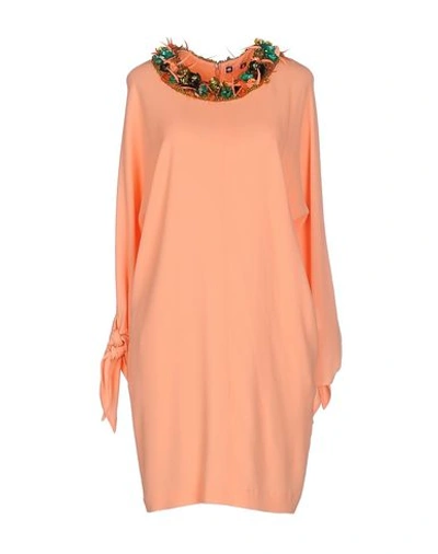 Msgm Short Dress In Apricot