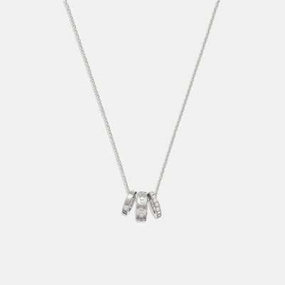 Shop Coach Outlet Signature Rondell Necklace In Silver