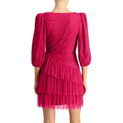 Shop ml Monique Lhuillier Womens Mesh Mini Cocktail And Party Dress In Pink