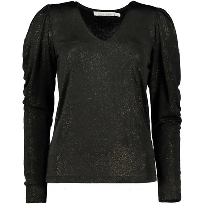 Shop Bishop + Young Alexa Womens Shimmer Puff Sleeve Blouse In Black