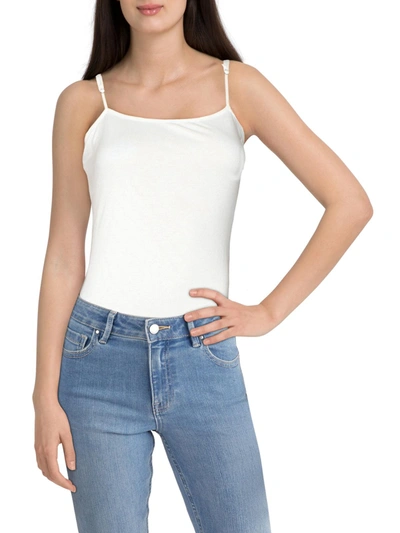 Shop Lucca Womens Ribbed Sleeveless Bodysuit In White