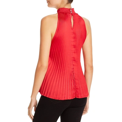 Shop 1.state Womens Charmeuse Pleated Halter Top In Red