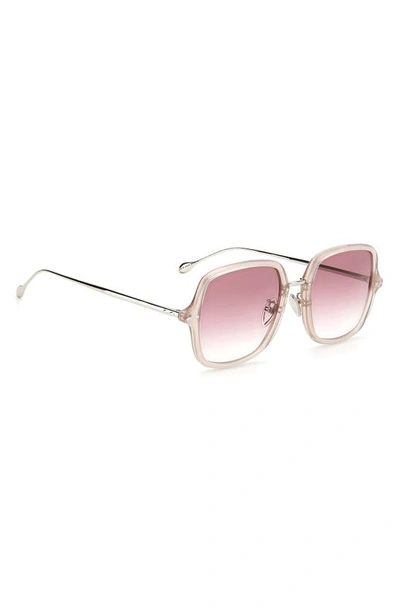 Shop Isabel Marant 55mm Square Sunglasses In Nude Palladium/ Burgundy Shade