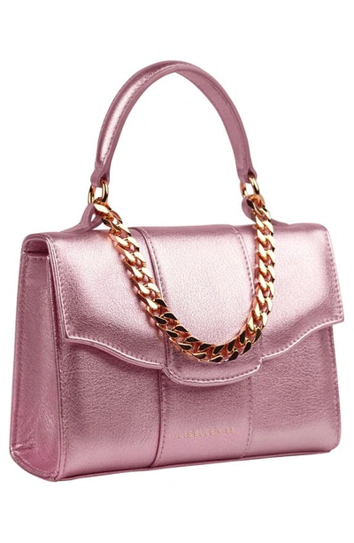Shop Liselle Kiss Meli Leather Top Handle Bag In Pink Metallic