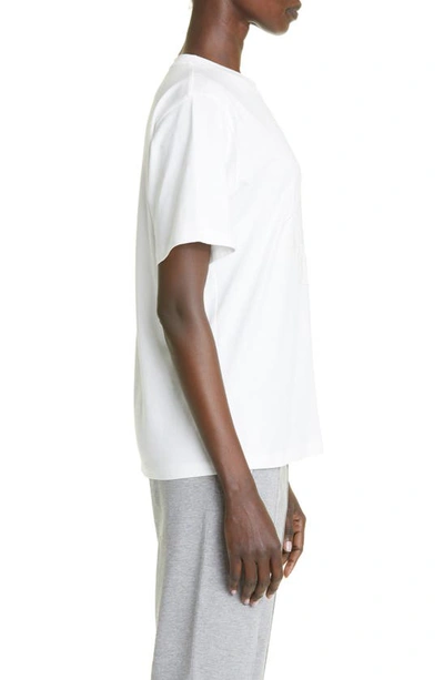 Shop Moncler Embroidered Logo Cotton T-shirt In White