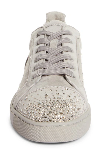 Shop Christian Louboutin Degralouis Junior Crystal Embellished Sneaker In Goose/ Cry Silver Shade