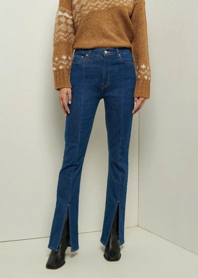 Shop Derek Lam 10 Crosby Lucia Front Slit Jeans In Dark Wash Denim