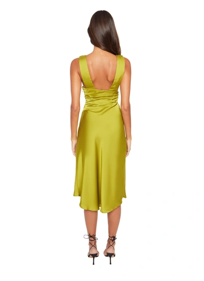 Shop Danielle Guizio Ny High Slit Midi Dress In Juniper