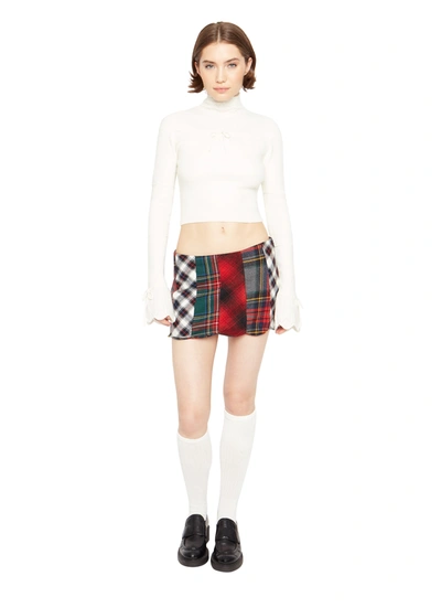 Shop Danielle Guizio Ny Mixed Plaid Mini Skirt In Mixed Novelty Plaids
