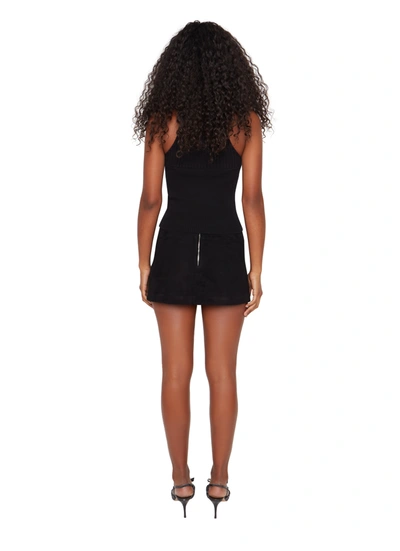 Shop Danielle Guizio Ny Suede Micro Mini Skirt In Black