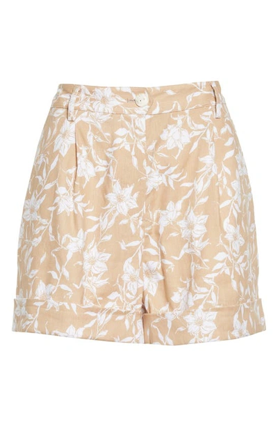 Shop Rag & Bone Ivy Print Linen Blend Shorts In Beige