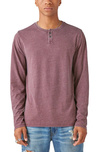 Shop Lucky Brand Weekend Long Sleeve Henley In Port Royale