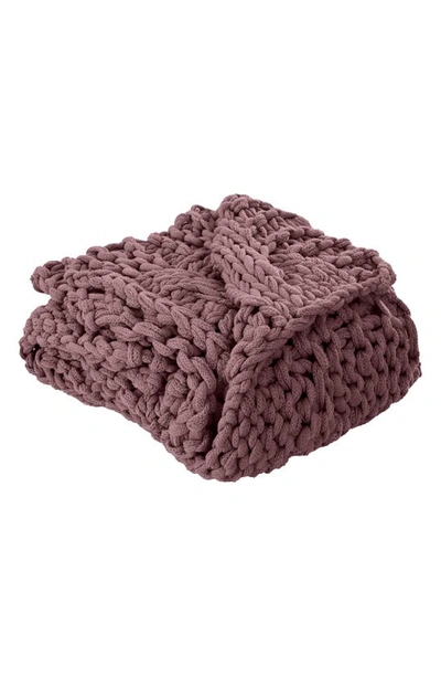 Shop Modern Threads Chunky Knit Throw In Rosewood