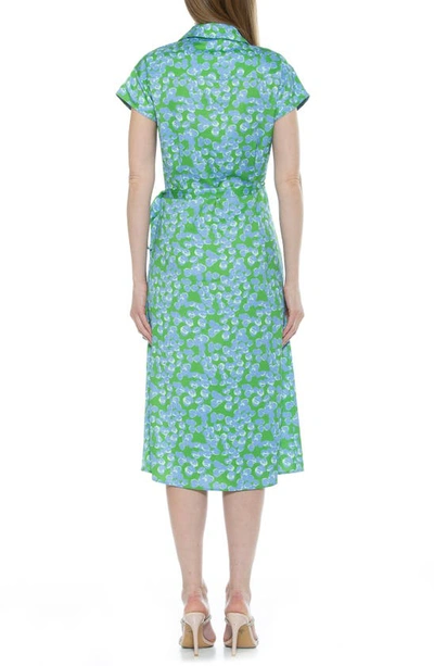 Shop Alexia Admor Paris Surplice Wrap Midi Dress In Green Multi
