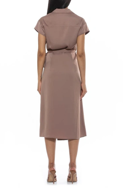 Shop Alexia Admor Paris Surplice Wrap Midi Dress In Nude