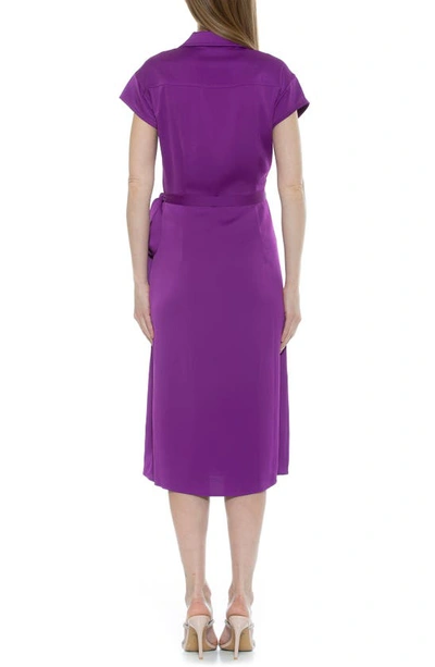 Shop Alexia Admor Paris Surplice Wrap Midi Dress In Magenta