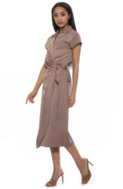 Shop Alexia Admor Paris Surplice Wrap Midi Dress In Nude