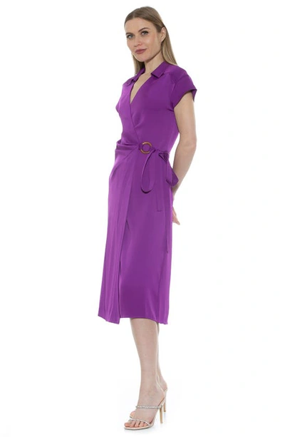 Shop Alexia Admor Paris Surplice Wrap Midi Dress In Magenta