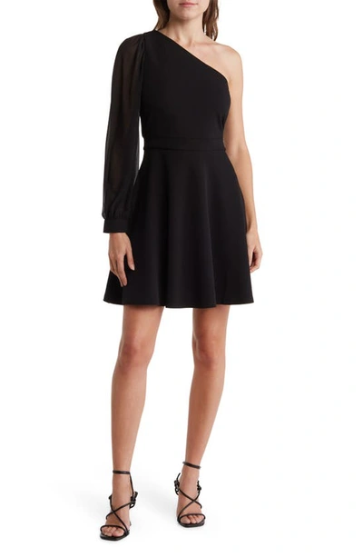 Shop Love By Design Riley Crepe Asymmetric Dress In Black