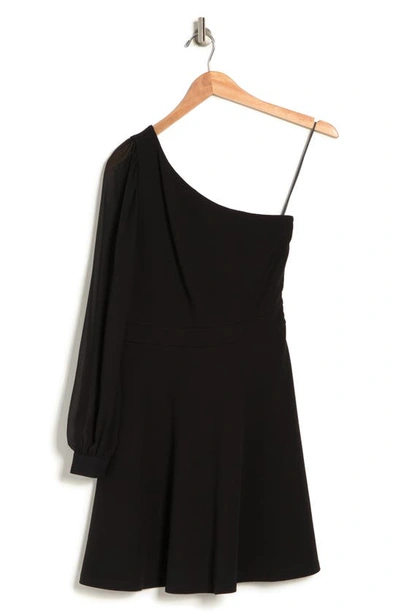 Shop Love By Design Riley Crepe Asymmetric Dress In Black