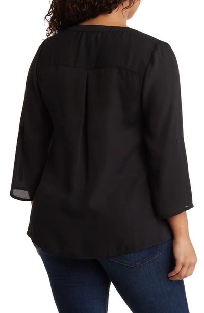 Shop By Design Lorelai 3/4 Sleeve Blouse In Black