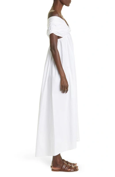 Shop Adam Lippes Off The Shoulder Organic Cotton Poplin Maxi Dress In White