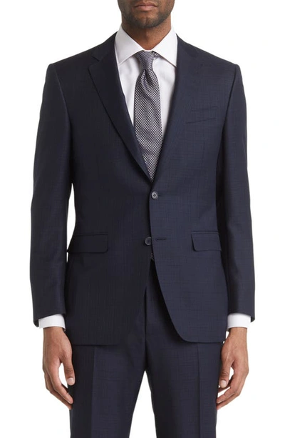 Shop Canali Trim Fit Milano Wool Suit In Navy