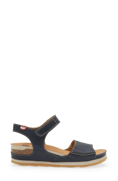 On Foot Platform Sandal In Marino Navy