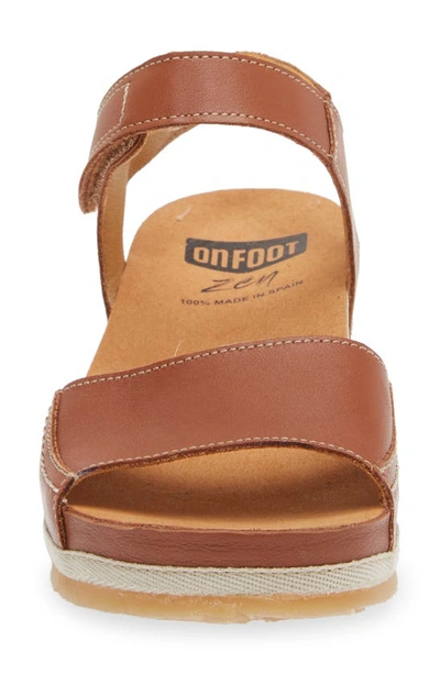 On Foot Platform Sandal In Cuero Tan