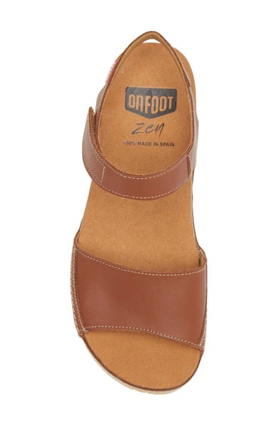 On Foot Platform Sandal In Cuero Tan
